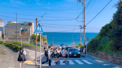 ［4KHDR］日本云旅游｜漫步日本神奈川县镰仓高校前，放松解压城市环境音